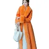 Faux Fur Collar Thickened Woolen Coat Female 2023 Fall Winter Fashion Temperament Wild Long Trench for Women 231227