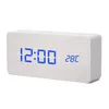 Réveil électronique en bois Rectangle LED contrôle des sons numériques horloges de bureau Triangle maison chambre alarmes de température horloge BH8127 FF