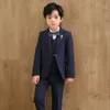 Children Formal Wedding Suit Kids Jacket Vest Pants P ograph Dress Flower Boy Birthday Tuxedo Graduation Costume 231228