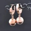 Hoop Earrings KIOOZOL Stainless Steel Black Heart Pendant Rose Pink For Women Jewelry