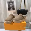 Chaussures de créateur à plateforme, pantoufles de luxe en fourrure pour femmes, toboggan moelleux en peluche, Mules plates et confortables, chaudes et décontractées, sandales d'hiver