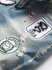 Mannen Graffiti Ripped Zomer Mode Korte Jeans Casual Slim Big Hole Retro Stijl Denim Shorts Mannelijke Merk Kleding 231227