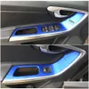 Bilklistermärken Interior Center Console Color Change Carbon Fiber Molding Sticker Decals för VOO XC60 2009 Drop Delivery Automobiles Moto Otlu8