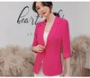 Women's Suits Women White Blazers Chic Tops Three Quarter Sleeve Jacket Lace Outerwear Stylish Clothing A109