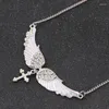 Colliers pendentiels Collier Stat Piece Féminine Semdout in Jewelry Collection Angel Wing Céleste Fashion Captivating Design