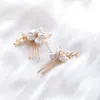 Clips de cheveux imitation coque fleur de la mariée Petites peignes épingles femme pièce en or Couleur de mariage accessoires