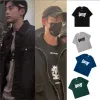 男子と女性のデザイナーの衣類IDEVERRAYアメリカンファッションブランドファジーレター印刷 - 夏の綿の短袖Tシャツ