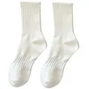 Women Socks 1/5pairs Thicken Cotton Men's Solid Bottom Terry Long Black White Sport Male Breathable Casual Calcetines