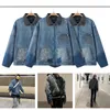 Men's Jackets Autumn And Winter Nice Washed ERD Denim Work Jacket Jeans Men Women Unisex Heavy Fabric Coat