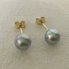 Dingle örhängen hög lyster natur akoya pärla örhänge äkta 14k guldfylld stud 7 mm havssalt