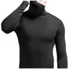 Men's T Shirts Turtleneck T-Shirts For Men Bottoming Shirt Autumn Winter Top High Collar Mens Warm Pullover Streetwear Tee All-Match Style