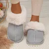 Slippers de inverno fofo casa macia para mulheres sala de estar interna algodão quente mulher conforto não deslize sapatos de casa chinelos