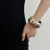 Pulseira irregular enrugada pulseiras robustas para mulheres ousadas jóias de jóias streetwear