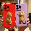 Candy Color Cartoon Teddy Bear Case na iPhone 14 15 11 12 13pro Max 14 Plus odporna na wstrząs, urocza okładka