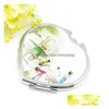 Miroirs bricolage maquillage miroir fer 2 visage sublimation blanc plaqué feuille d'aluminium fille cadeau cosmétique miroirs compacts décoration portable Dheeq