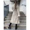 Trenchs de femmes manteaux de couleur unie manteau décontracté en cuir épaissi 2023 lâche à la mode pour les femmes vêtements d'hiver