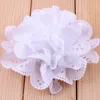 Decorative Flowers 5pcs/lot 4" 20Colors Lovely Chic Soft Handmade Eyelet Artificial Fabric Chiffon Flower Accessories For Baby Girl Hair