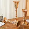 Flower Vases Gold Stands Metal Road Lead Tabletop Craft Wedding Centerpiece Flowers Rack For Home Table Decoration IM1122