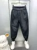 Cross Mönster Harem Jeans Fashion Hip -Hop Streetwear Wide Leg Baggy byxor Högkvalitativa varumärkekläder