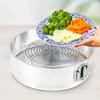 Dubbelpannor Riskokare Egg Steamer Air Fryers Microwave Rack Tray 304 Rostfritt stålkylning för kök