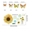 Wall Stickers 3D Color Sunflower Sticker For Living Decoration Background Bedroom Personality Room Wallpaper Decors Creati T8T1