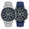 Luxury WateProof Quartz Watches Business Casual Steel Band Watch Watch Męskie Blue Angels World Chronograf 2112312048