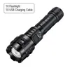 1pc XHP70 LED Flashlight With Battery Display, Super Bright Rechargeable High Lumens, Tactical Flashlight, Powerful Hunting Light, Home Emergency Light