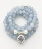 SN1205 Дизайн женщин 8 мм Blue Stone 108 Bears Bears Bracelet или колье