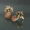 Stud Oorbellen Open Ring Mode Persoonlijkheid Licht Luxe Retro Ananas Oorbel Piercing Aretes De Mujer Pendientes