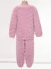 Bekleidungssets Winter Kinder Jungen Mädchen Nachtwäsche Fuzzy Flanell Pyjamas Set Homewear Loungewear Unisex Langarm Runde Hals mit Hosen