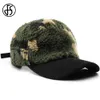 FS Brand Green Brown Plush Corduroy Hat For Men Camouflage Winter Baseball Caps Warm Windproof Women Trucker Hats Bone 231228