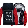 Seu próprio design marca/imagem personalizado homens mulheres diy inverno grosso hoodies moletom casual roupas com capuz 24 cores casaco solto 231228