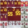 13 Caleb Williams USC College Football Jersey 42 Ronnie Lott 3 Marcus Allen Branco 32 OJ Simpson Vermelho 55 Junior Seau 5 Reggie Bush Mens Jersey