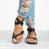 Kvinnor Sandaler Kvinnor Summer Sandaler Plus Size 44 Pu Leather Flat Sandals Kvinna Flip Flop Casual Beach Shoes Ladies 231227