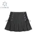 Y2k Pleated Skirt Women Sexy High Waist Grey Stripe Bandage Mini Skirts Summer A Line Skirt Vintage Harajuku Streetwar 231227