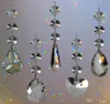 5st Crystal Chandelier Lamp Prisms del hängande glas tårhängen med åttkantpärlor Silverhoppringar Kontakt6120895