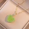 Pendant Necklaces Trendy Romantic Zircon Candy Color 3d Love Heart For Women Girls Fashion Accessories Jewelry Gifts