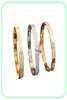 Zestaw pełny cz diamenty uwielbiają bransoletki bransoletki srebrna złota śrubokręta Bransoletka dla kobiet i mężczyzn para biżuterii 53461248097915