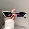 선글라스 패션 다이아몬드 고양이 아이 여성 남성 디자이너 반짝이 삼각형 태양 안경 UV400 그늘 안경 고글