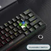 K620 Mini Gaming Mechanical Keyboard 61 Keys RGB Swap Typec Wired PBT KeyCaps 60% Ergonomics Keyboards 231228