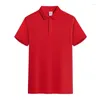Herrpolos som säljer bomullst-shirt Anpassad broderad logotyp Kort ärm Lapel Work Suit Anpassad Polo Shirt Lovers Par Gift