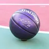 Bälle Spalding 24K Schwarz Mamba Gedenk Edition Basketball Ball Merch PU Wear Resistent Serpentine Größe 7 Perle Purple Drop Dhkws