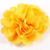 Dekorative Blumen 5pcs/Los 4 "20 Colors Schöne schicke weiche handgefertigte Ösenkunststoff -Stoff Chiffon Blütenzubehör für kleine Mädchen Haare