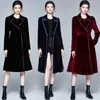 Jamerary Fashion Autumn Winter Velvet Windbreaker för kvinnor Långt kostym Jacka Thicken Coats Office Lady Elegant Work Trench 231227