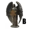 Serafines bronceados Ángel guardián de seis alas con espada Ángel serpiente Estatua de resina Baratijas de fe Estatuilla de Enoc Profeta angelical 231227