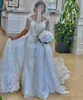 Robe De mariée De luxe arabe dubaï, col en v, perles De cristal, fleurs, dos nu, dentelle, robe De mariée sirène, personnalisée, 2024