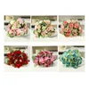 Decorative Flowers Artificial Greenery Decor Rose Bouquet Elegant Hydrangea For Wedding Arrangement Bridal A