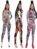 Donne per tracce invernali per le tute in goccia per tintura Sport Sports Sexy Track Suit Multi Two Piece Autfit a maniche lunghe Top Pant Long Crop Top S1776637