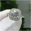 Cluster Rings Crystal Bling Zircon Diamond Rings Fashion Fine Jewelry Engagement Wedding Gemstone Ring Gift Will And Drop D Dhgarden Dhxs4