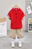 Çocuklar Boys Yaz Giysileri Setler Çocuk Moda Gömlek Şortları Erkek Boy Toddler Trailtsits 05 Yıllık Kıyafetler8815130